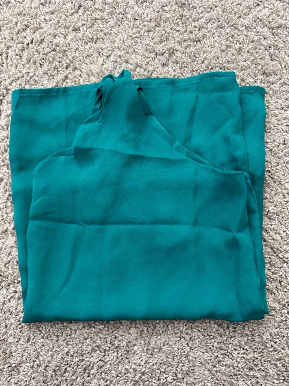 Shinestar Teal Double-Strap Scallop V-Neck Camisole - Picture 6 of 6